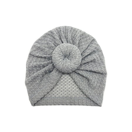 

Seyurigaoka Baby Warm Knitted Hat Solid Color Stretchy Cap with Knot Decoration