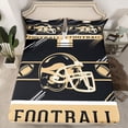thumbnail image 2 of jejeloiu Rugby Sport City Full Size Sheets,Black Football Helmet Bed Sheets For Boys Teens 4pcs, 2 of 7