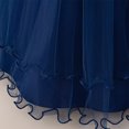 thumbnail image 5 of IDOPIP Flower Girl Dress Birthday Party Princess Dress Tulle Pageant Gown Kids Floral Lace Embroidery Formal Bridesmaid Dress Wedding Prom Communion Dresses 7 Years Navy Blue, 5 of 8