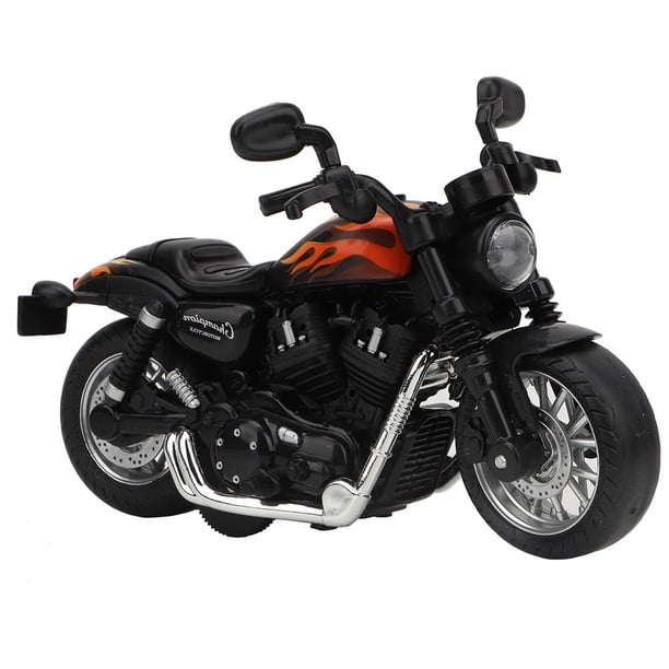 Motocicleta de juguete de aleación eléctrica, modelo de moto juguete, con música luz, para regalo de ni?os, decoración de motocicletas, resistente al desgaste, resistencia a caída, 2 colores(Negro) Ecomeon no