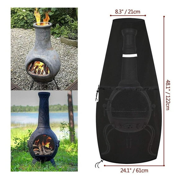 Cover for 25\" DIA Chiminea Fireplace Outdoor Patio Wood Burning Firepit Veranda
