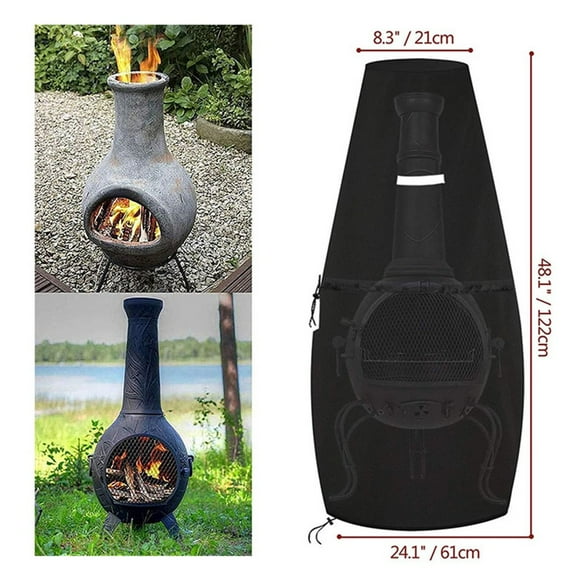 Cover For 25\\\" Dia Chiminea Fireplace Outdoor Patio Wood Burning Firepit Veranda