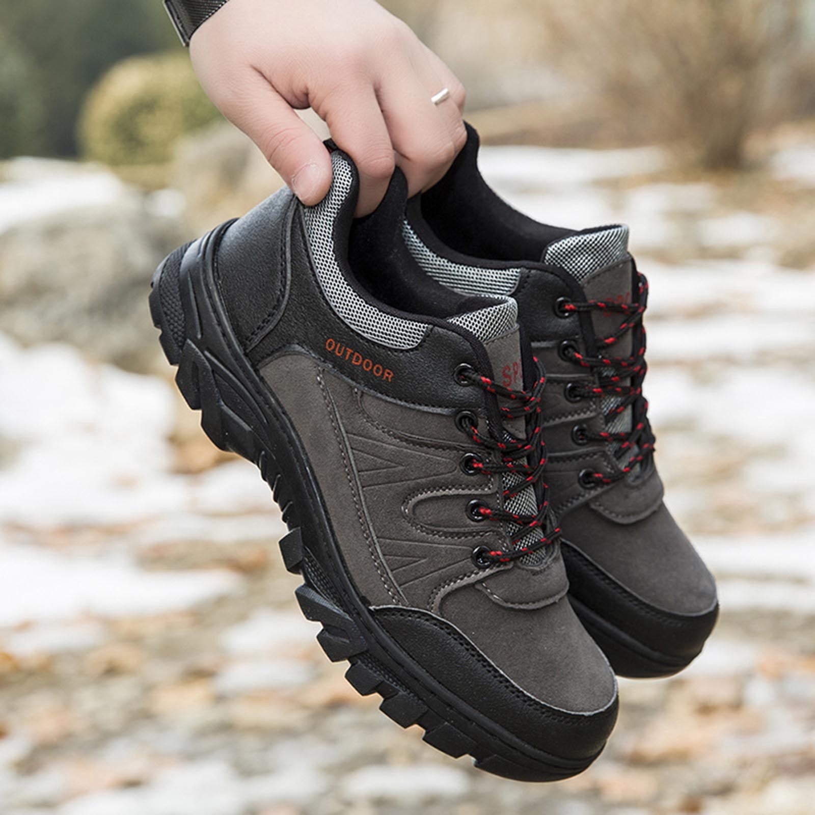 Mens Plus Size Hiking Shoes Spring Summer New Arrival Outdoor Round Toe Comfortable Non-Slip Casual Sneakers for Daily Walking
