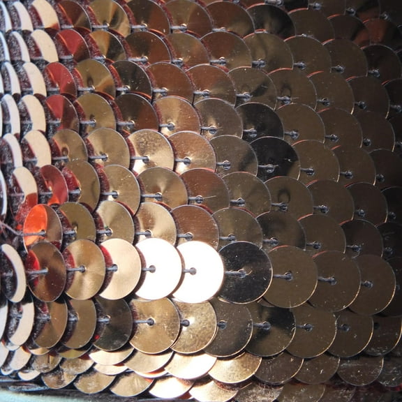 Copper Sequin Trim 10mm Center Stitched Shiny Metallic Made in USA