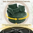 thumbnail image 3 of Lunale Oversized Swivel Barrel Accent Chair, Chenille Adult Comfy Reading Armchair, Green, 3 of 7