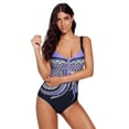 thumbnail image 4 of POGLIP Women's Purple Tribal Print One Piece Swimsuit, 4 of 6
