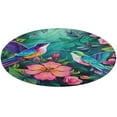thumbnail image 4 of Flower Hummingbird Washable Round Rug -Circle Area Rugs for Nursery Bedroom, Vintage Non Slip Non Shedding Low Pile Carpet for Living Room Coffee Table Entryway, 4 of 6