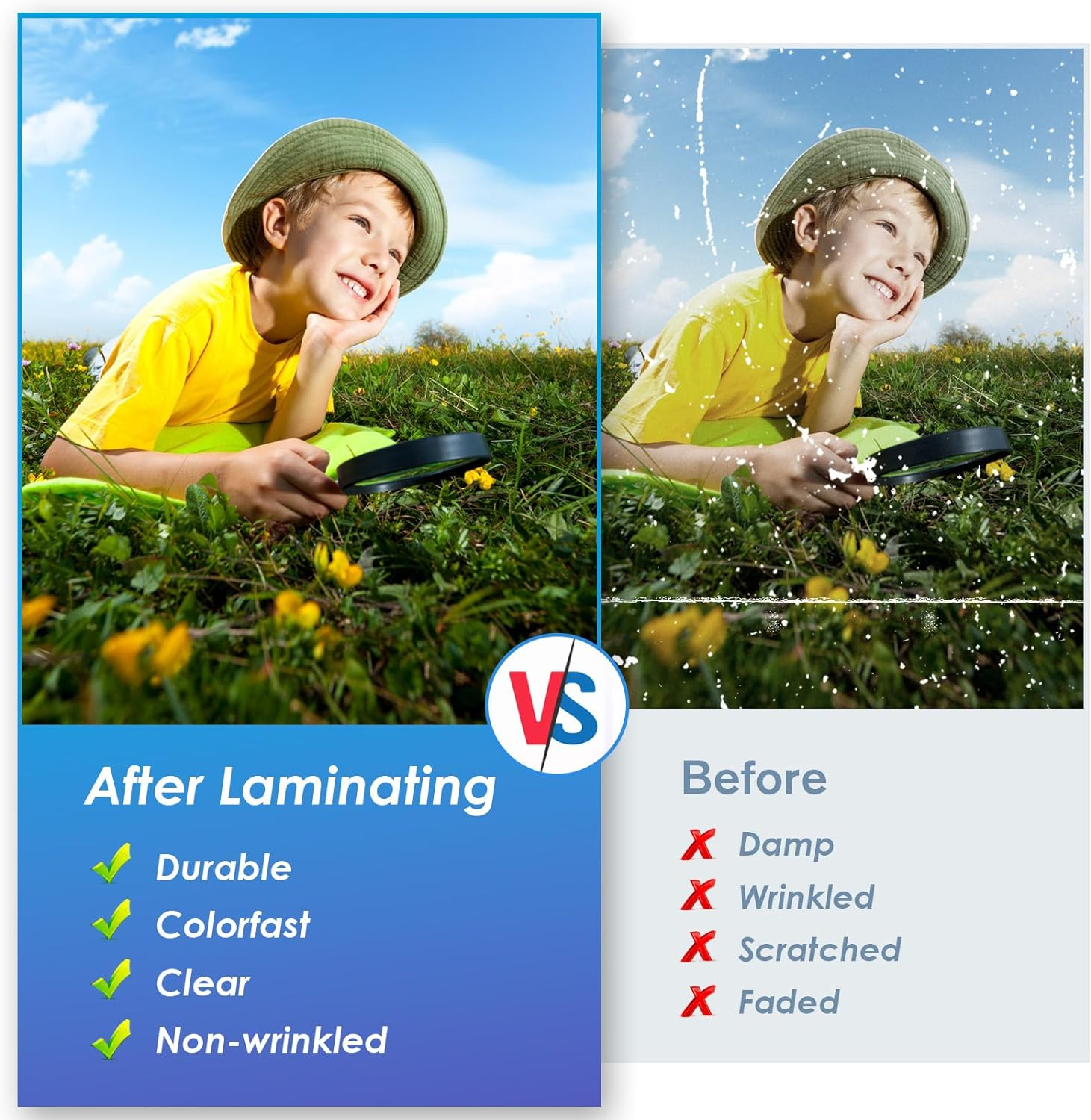 MaxGear 25-Pack Self Adhesive Laminating Sheets 8.5 x 11 Inches, 4 Mil Thickness, No Laminator Machine Needed
