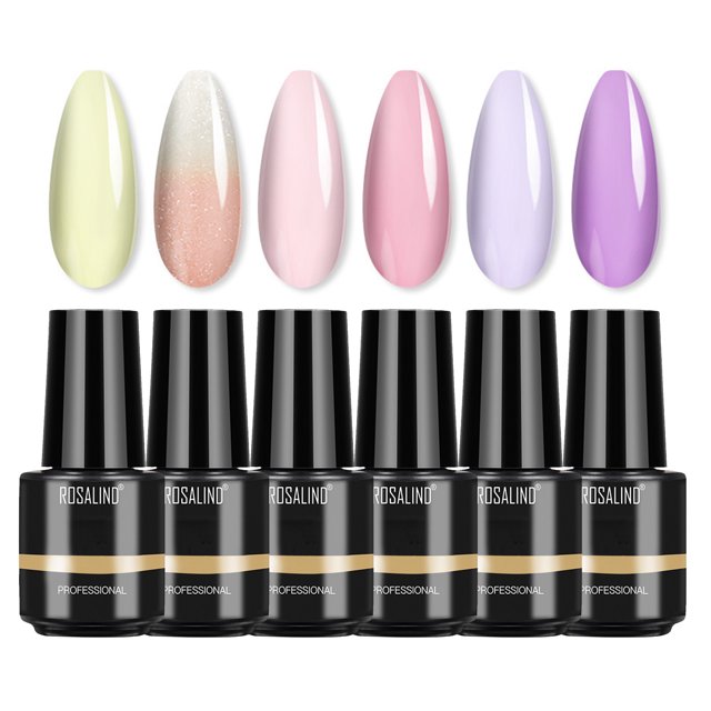 Juego de pegamento para uñas 6 colores Pegamento para fototerapia Estilo japonés Soak-off yeacher Esmalte de uñas