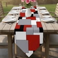 thumbnail image 5 of Abstract Art Table Runner 60 Inches Long Patchwork Red Black and Grey Table Runners for Dining Room Tabletop Dresser Scarf Home Party Banquet Wedding Holiday Decoration, 5 of 9