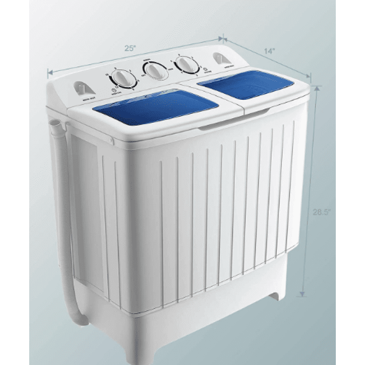 Spaco 20 lbs Compact Twin Tub Washing Machine for Home Use, Washer Spinner Portable Washing Machine
