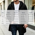 thumbnail image 3 of HBYJLZYG Men's Long Hooded Coat, Snap Button Fleece Lined Overcoat with Pockets, Casual Solid Color Outerwear for Fall Winter Daily Wear, 3 of 6