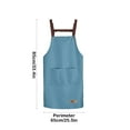 thumbnail image 3 of JeashCHAT Kitchen Apron Waterproof Oil Proof Apron with 2 Pockets for Kitchen Cooking Baking Gardening Restaurant, Machine Washable Dirt Resistant, Multiple Colors Available, Blue, 3 of 6