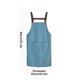 thumbnail image 3 of Delantal de cocina impermeable y resistente al aceite azul, lavable, resistente a la suciedad, color sólido, 3 of 7