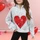 thumbnail image 1 of TaTaai Middle Big Half Zip Crewneck Fleece Sweatshirt, Long Sleeve Printed Crop Pullover, Ideal for Valentines Day Vacation Sports Gift, 1 of 4