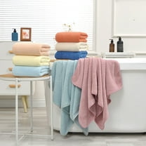 Xuniizn Bath Towel and Wash Cloths Set: 1xBath Towel, 100%Polyester, Highly Absorbent & Fade Resistant