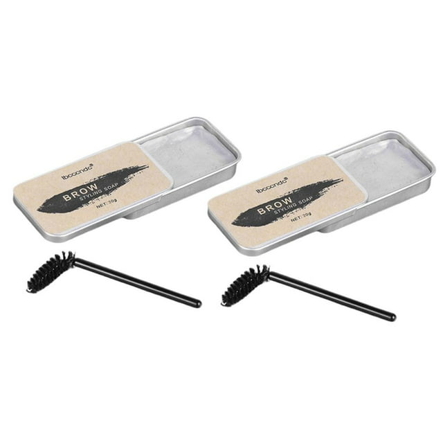 2x 20g Jabón para cejas Clear Brow Styling Gel modelador con cepillo para cejas