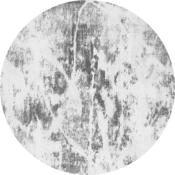 Ahgly Company Indoor Round Abstract Gray Modern Area Rugs, 8' Round
