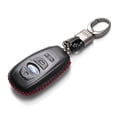 thumbnail image 2 of Vitodeco Leather Smart Key Fob Case Cover Compatible with Subaru Forester, Impreza, Outback, WRX, BRZ, XV Crosstrek, Ascent, Solterra 2014 - 2025 (4-Button, Black/Red), 2 of 5