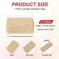 thumbnail image 2 of Uxcell Double Fold Bias Tape 1/3 inch x 12 Yards Satin Pre-fold Tape Light Brown, 2 of 5