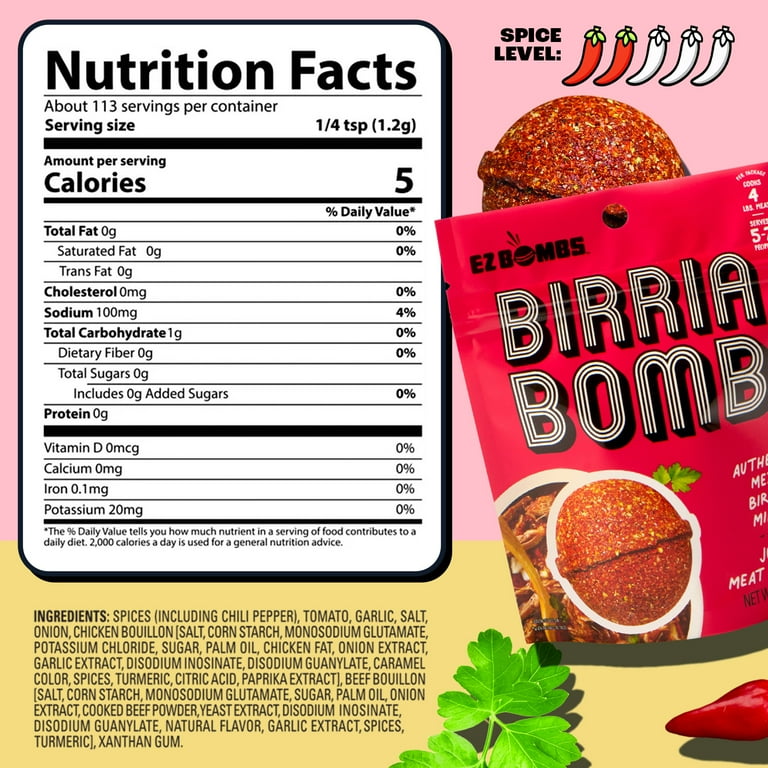 EZ Bombs Birria Bomb Seasoning, 1 Pack – Authentic Mexican Spice EZ Bombs Birria Bomb Seasoning, 1 Pack – Authentic Mexican Spice
