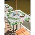 thumbnail image 2 of Outdoor Tablecloths with Umbrella Hole & Zipper, Spring Botanical 60x60 Inch Square Tablecloths, Garden Birds Floral Leaves Gray Woodn Waterproof Table Cloth, Patio/Pool/Picnic Table Covers, 2 of 8