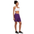 thumbnail image 5 of BALEAF Womens' 7 Inches Long Running Shorts Back Zipper Pocketed Athletic Active Exercise Shorts with Liner Purple Size M, 5 of 6