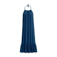 thumbnail image 5 of Ahabrexf Nightgowns for Women, Halter Neck Backless Ruffle Hem Loose Casual Polyester Maxi Sleep Dress, 1 Pc, 5 of 7