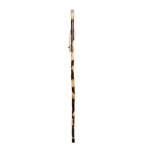 Bastón de madera con patrón abultado para mantener la corteza de FOREST PILOT con brújula (color natural, 55 pulgadas, 1 pieza)