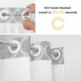thumbnail image 2 of No Hook Shower Curtain with Snap in Liner, Moroccan Geometric Pattern Waterproof Bath Curtain Double Layers with See Through Top Window, Country Vintage Linen Texture Hotel Shower Curtains 60x72in, 2 of 9