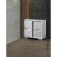 thumbnail image 3 of White Wood Lacquer Platform Queen Size Bedroom Set with Blue LED Lighting, 3 of 5