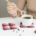 thumbnail image 5 of Kdxio Heart Plaid Funny Coasters,4 Pcs Leather Coasters,Housewarming Gifts,Protect Furniture from Water Marks Scratch and Damage, 5 of 8