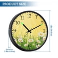 thumbnail image 3 of Voice Activated Clock with Glow Light 12 Inch Large Silent Wall Clock Battery Operated for Home Decor Daisies and Sun Rays, 3 of 8