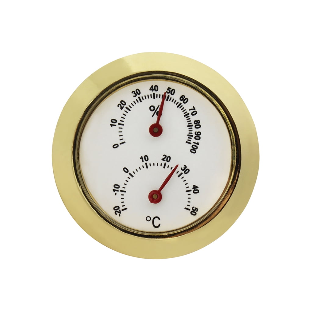 homeholiday Guitar Hygrometer Round Analog Humidity Temperature Meter