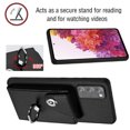 thumbnail image 7 of Wallet Case Compatible for Samsung Galaxy S20 FE with Card Holder, Rotation Finger Ring Kickstand Card Slots Case, Classic PU Leather Shockproof Magnetic Button Cover for Galaxy S20 FE, Black, 7 of 7