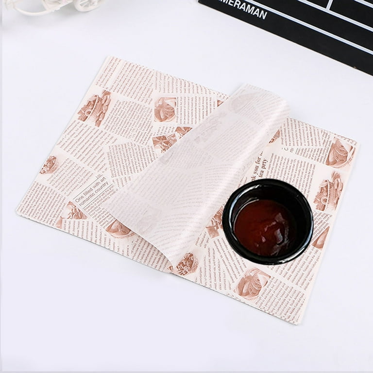 100Pcs Deli Wax Paper Sheets for Food , Basket Liners Food Picnic Paper  Sheets Greaseproof Deli Wrapping Sheets 