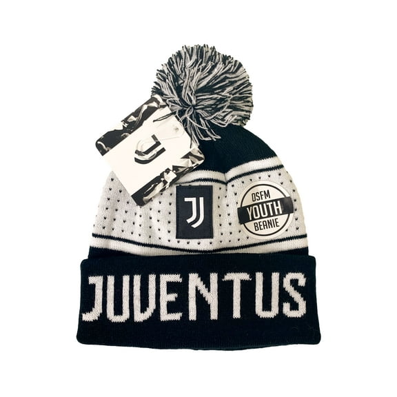 Juventus Beanie For KIDS, Licensed Juventus Knit Beanie Hat Acrylic Winter Hat (Youth Size)