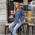 thumbnail image 6 of SUNBS Long Sleeve Shirts for Women Casual Tunic Tops Crewneck Dressy Blouse Trendy Clothes, 6 of 9