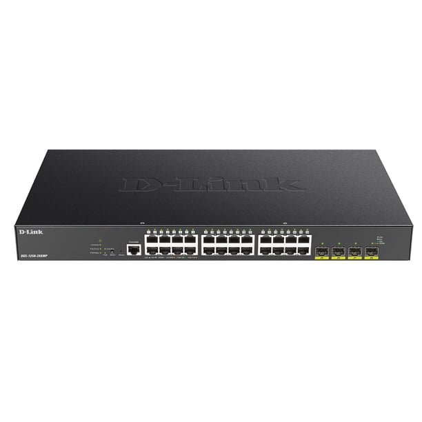 Switch D-Link DGS-1250-28XMP de 28 puertos PoE+ 370W para montaje en rack