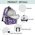 thumbnail image 3 of Unicorn and Star Purple Pattern Cute School Backpack Bag for School with Padded Back and Adjustable Shoulder Straps 15.25"x11.5"x5.25", 3 of 3