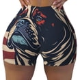 thumbnail image 2 of Logiee Patriotic Bulldog Art Print Women's Biker Shorts,Workout Gym Shorts,Scrunch Shorts,Tummy Control Hidden Scrunch Running Yoga Shorts-Medium, 2 of 8