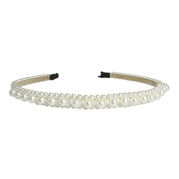 Diadema de perlas de gran tamaño hecha a mano con cuentas para accesorios para el cabello de adultos, diadema de perlas brillantes, artículo digno de regalo