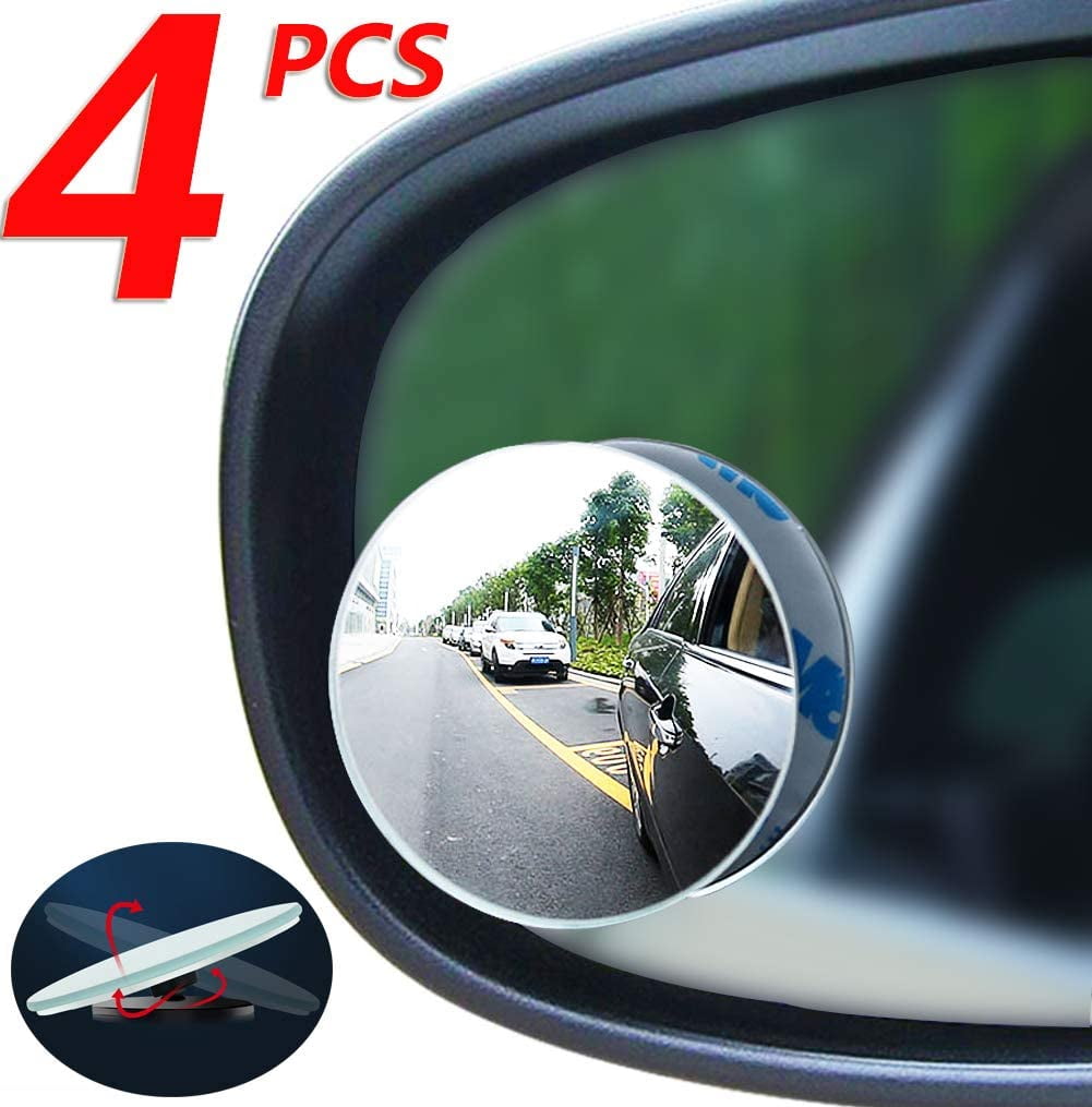Pack of 2 Ampper Oval Blind Spot Mirror HD Glass Frameless Stick on Adjustabe Convex Wide Angle Rear View Mirror for Car Blind Spot 