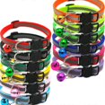 thumbnail image 5 of 12x Adjustable Collar For Cats Pets Breakaway With Bell Detachable Cute Pendant Black Collars Solid Color, 5 of 5