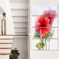 thumbnail image 1 of Design Art - Peinture à l'Aquarelle Hibiscus Rouge Fleur, 1 of 3
