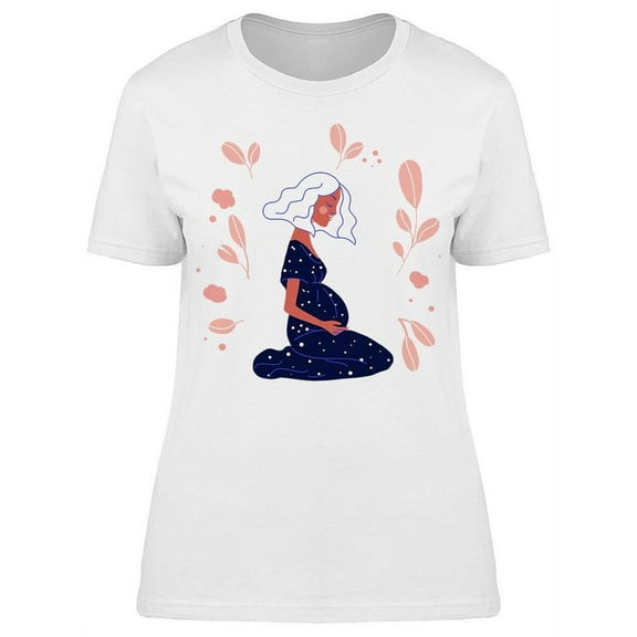 Pregnant Woman Sitting T-Shirt Women -Image by Shutterstock, Female Large