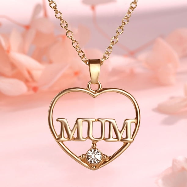 Collar para mamá Ehuebsd con colgante de corazón de amor oro