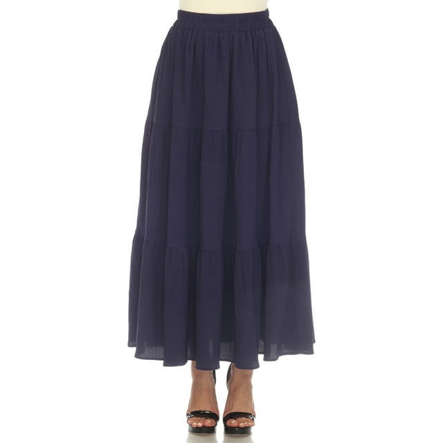 White Mark Jupe Longue Plissée Taille Haute pour Femmes