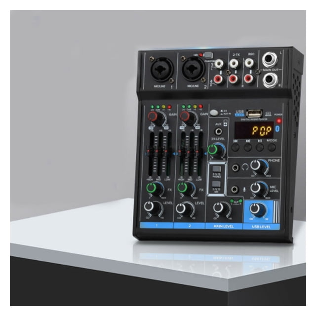 Mini Mixeur Interface USB Studio 4 Canaux, Carte Son Portable Numérique Professionnelle Compatible