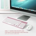 thumbnail image 2 of Combo de teclado y ratón inalámbricos USB, ratón y teclado de oficina ultrafinos y silenciosos para ordenador portátil (oro rosa), 2 of 5